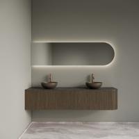 Badkamermeubelset Gliss Design Alluro 180 cm Links Ash Grey
