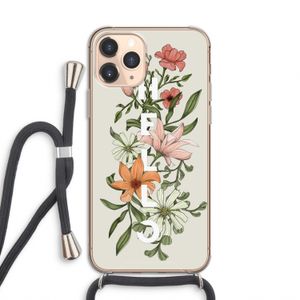 Hello bloemen: iPhone 11 Pro Transparant Hoesje met koord
