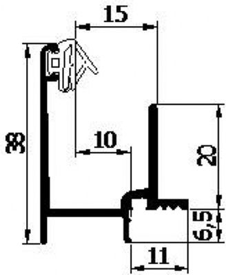 Aanslagprofiel LU.V3.3.G geanodiseerd (5mtr)
