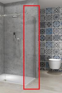 Vaste Wand Van Rijn Products ST08 110x200 cm 8 mm Helder Glas met Muurprofiel RVS tbv Hoekcabine
