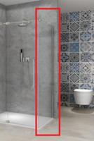 Vaste Wand Van Rijn Products ST08 110x200 cm 8 mm Helder Glas met Muurprofiel RVS tbv Hoekcabine