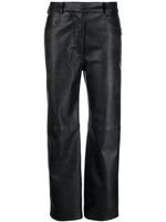 Stella McCartney pantalon en cuir artificiel à coupe droite - Noir - thumbnail