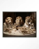 Urban Cotton Wandkleed 'The Gentlelions Club' 145 x 190cm in Floating Frame - black