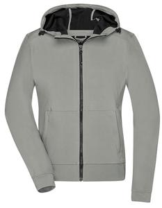 James & Nicholson JN1145 Ladies´ Hooded Softshell Jacket - /Light-Grey/Black - XS