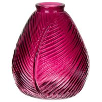 Bellatio Design Bloemenvaas - paars transparant glas - D14 x H16 cm - Vazen - thumbnail