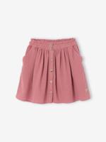 Kleurrijke rok van katoenen gaas voor meisjes oudroze