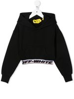 Off-White Kids hoodie à bande logo - Noir