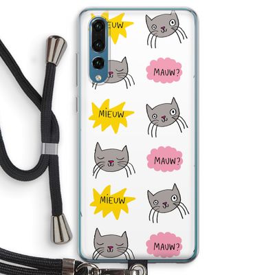 Meow: Huawei P20 Pro Transparant Hoesje met koord