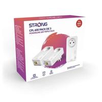 CPL-set - STRONG - CPL 600, pakket van 3 - 600 MB - gefilterde aansluiting, 3 adapters, drievoudig pakket