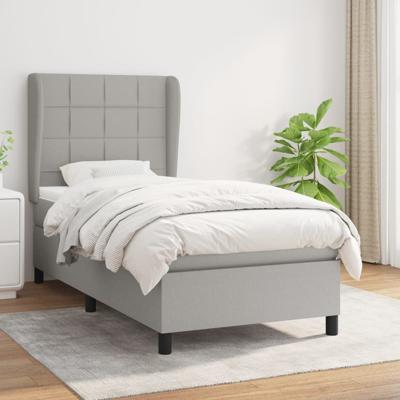Boxspring met matras stof lichtgrijs 80x200 cm