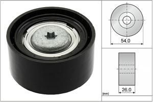 Geleide rol/omdraairol, Poly V-riem INA, Diameter (mm)54mm, u.a. für Mercedes-Benz