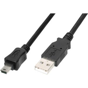 Digitus USB-kabel USB 2.0 USB-A stekker, USB-mini-B stekker 1.80 m Zwart Met OTG-functie AK-300108-018-S