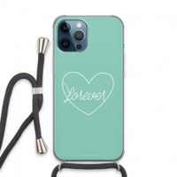 Forever heart pastel: iPhone 13 Pro Max Transparant Hoesje met koord