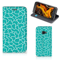 Samsung Galaxy Xcover 4s | Bookcase | Cracks Blue