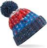 Beechfield CB486 Corkscrew Pom Pom Beanie - Chilli Blues - One Size