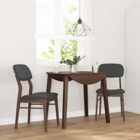 Eetkamerstoelen met kussens 2 st massief hout rubber bruin - thumbnail