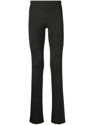 Dion Lee pantalon évasé en maille nervurée - Noir