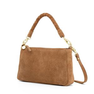 Leren handtas dames - cognac suede - MŌSZ Coco S