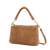Leren handtas dames - cognac suede - MŌSZ Coco S Leren handtas dames - cognac suede - MŌSZ Coco S