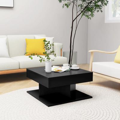 808369 Salontafel Zwart 57x57x30 cm Bewerkt hout