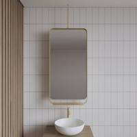Badkamerspiegel Gliss Design Astra | 50x100 cm | Met planchet | Rechthoekig | Mat goud Badkamerspiegel Gliss Design Astra | 50x100 cm | Met planchet | Rechthoekig | Mat goud