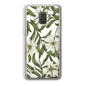 Wit bloemenpatroon: Samsung Galaxy A8 (2018) Transparant Hoesje