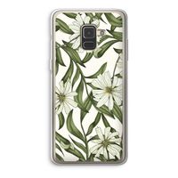 Wit bloemenpatroon: Samsung Galaxy A8 (2018) Transparant Hoesje