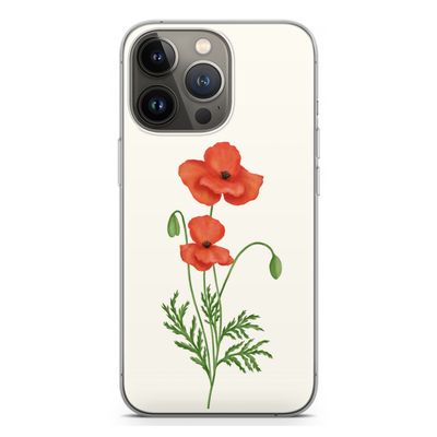 Red poppy: iPhone 13 Pro Transparant Hoesje