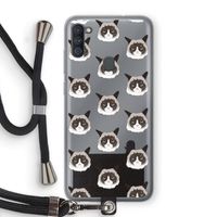 It's a Purrr Case: Samsung Galaxy A11 Transparant Hoesje met koord