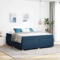 Bedframe met matras Blauw 180 x 200 cm Stof