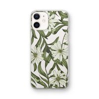 Wit bloemenpatroon: iPhone 12 mini Transparant Hoesje