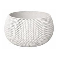Tuin bloempot/plantenpot Splofy - rond - kunststof - wit - D18 x H16 cm - 2,3 liter
