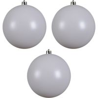 3x Grote winter witte kerstballen van 20 cm mat van kunststof