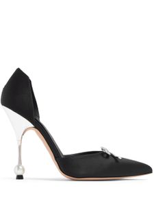 Giambattista Valli 105mm bow-embellished satin pumps - Noir