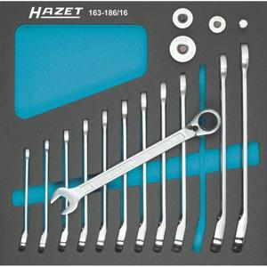 Hazet 163-186/16 Steek-ringsleutelratelset 12-delig Sleutelbreedte (metrisch) 8 - 19 mm