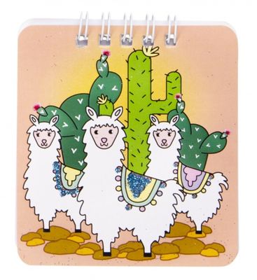 LG Imports notitieboekje alpacas 9 cm oranje