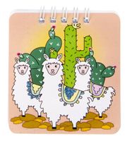 LG Imports notitieboekje alpacas 9 cm oranje - thumbnail