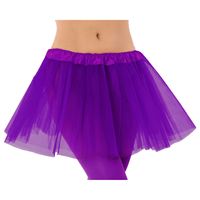 Dames verkleed rokje/tutu  - tule stof met elastiek - paars - one size One size  -