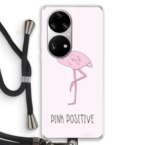Pink positive: Huawei P50 Pro Transparant Hoesje met koord