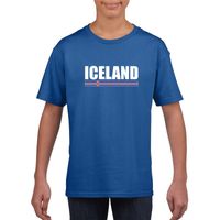 Blauw IJsland supporter t-shirt voor kinderen XL (158-164)  -
