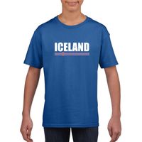 Blauw IJsland supporter t-shirt voor kinderen - thumbnail