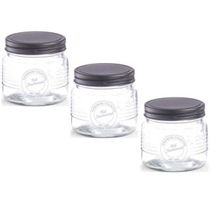 6x Glazen voorraadpotten/bewaarpotten 420 ml Old Fashioned 10 x 9 cm