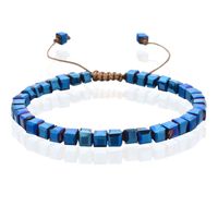 Memphis Bohemia Kralen Armband - 4mm Kristal Glas Donkerblauw - thumbnail