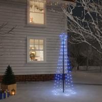 VidaXL Kerstboom met grondpin 108 led&apos;s blauw 180 cm