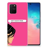 Samsung Galaxy S10 Lite Silicone-hoesje Woman Don't Touch My Phone