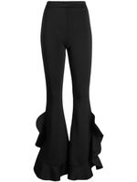 Cynthia Rowley pantalon taille haute évasé à volants - Noir