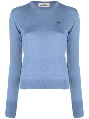 Vivienne Westwood pull en maille fine à broderies Orb - Bleu