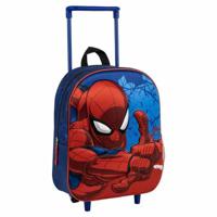 Schoolrugzak met Wielen Spider-Man Blauw 3D