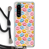 Pink donuts: Sony Xperia 5 III Transparant Hoesje met koord