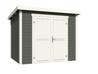 Blokhut Mila 250x200 Green Grey-Wit - Outdoor life